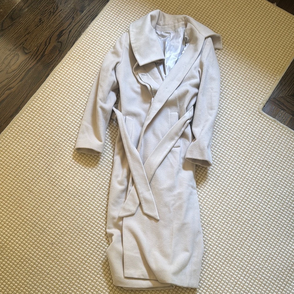 Elegant Cream Long Coat